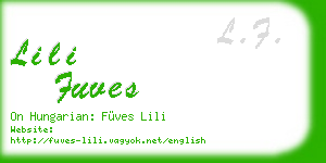 lili fuves business card