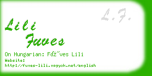 lili fuves business card